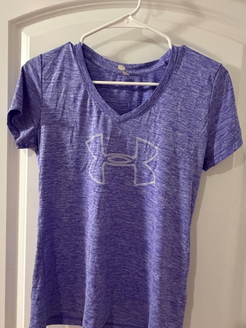 Under Armour Women’s Heather Purple V-Neck Logo Tee